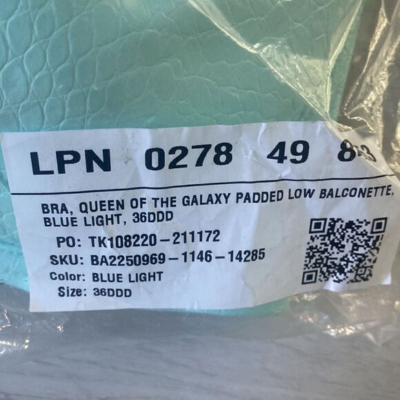 Savage X Fenty Queen‎ of the Galaxy Low Balconette Bra blue light 36DDD - Picture 4 of 6
